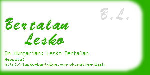 bertalan lesko business card